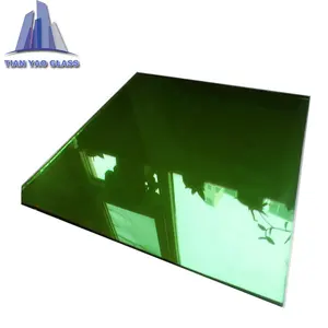 Commercio all'ingrosso di grandi dimensioni di colore verde scuro colorato riflettente float lastra di vetro per la costruzione di