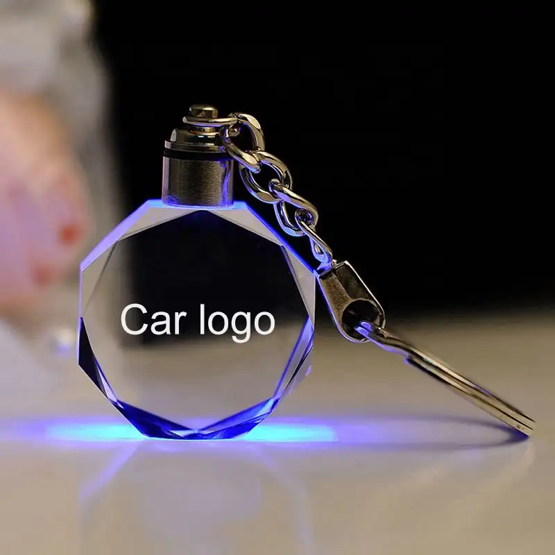 Пользовательские llaveros acrilicos portachiavi, легкие акриловые брелки для автомобиля, Хрустальное стекло, 3d лазерный светодиодный автомобильный брелок с логотипом