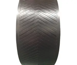 Chip cinta transportadora rollos forma de V precio resistente al calor EP de hormigón de goma de madera de Chevron agrícola mojado grano de arena venta 5ply