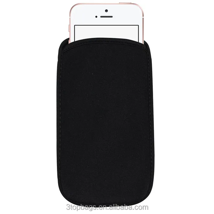 Black Shock Absorbing Proof Soft Neoprene Smartphone Cellphone Bags Mobile Phone Pouch Women