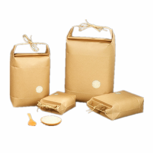 Günstige 0,5 kg Kapazität Reis-Lebensmittelverpackung braune Kraftpapiertüte mit Kordel - Product Image 2
