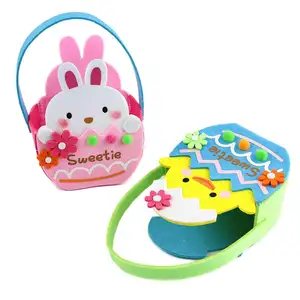 Feltro Bunny Chick Bag Spring Party Ornaments Candy Basket decorazioni per cestini pasquali