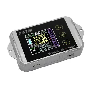 DC 2.4G Multifungsional, Pengukur Arus Voltase Dua Arah Digital Nirkabel, Voltmeter Kapasitas Coulomb Counter