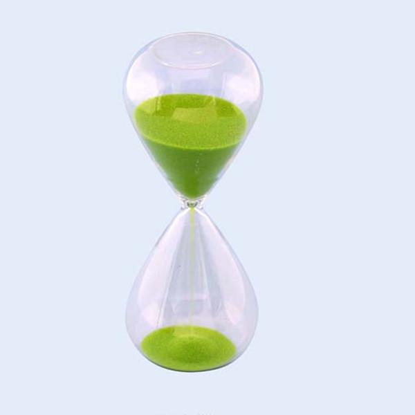 Однотонные стеклянные часы зеленого цвета с песочным таймером на 5 минут