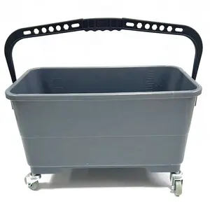 Rectangular Wax Bucket ESD Plastic Mop Bucket BUCKETS with Lid and Wheels for Window Cleaning Eco-friendly 21-25L Agent Purchase