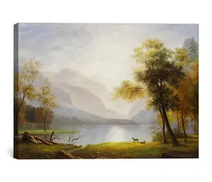 Pemandangan Alam Yang Indah Lukisan Lake Pohon Lukisan Lanskap Lukisan Minyak Di Atas Kanvas Dekorasi Rumah