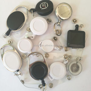 Toptan çok tarzı <span class=keywords><strong>yoyo</strong></span> carabiner geri çekilebilir kimlik rozeti makaraları, çekme makarası, yuvarlak/kare/şekil rozeti makarası,