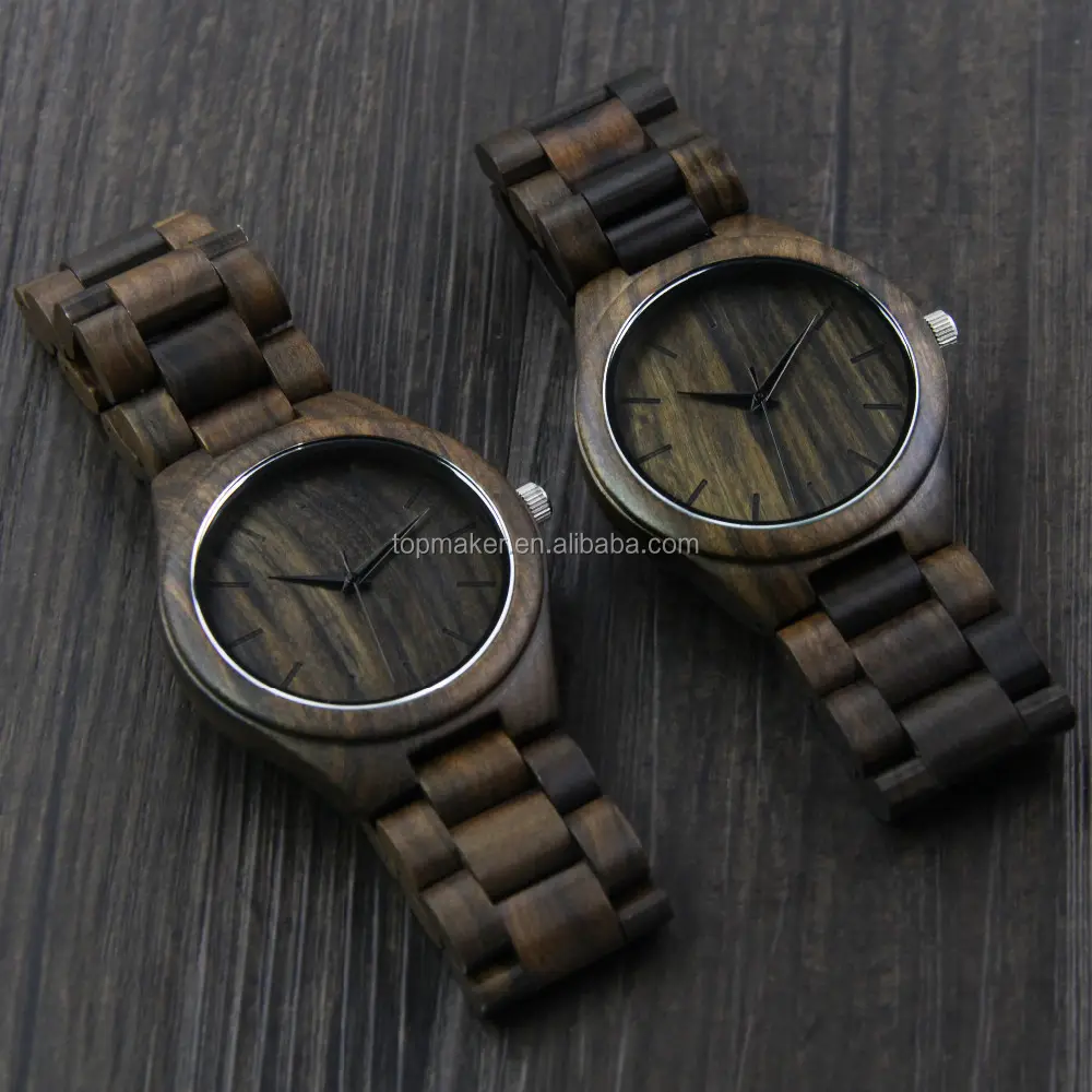 New Model Custom Logo Original Real Wood Grain Sandalwood Wood Watch For Men