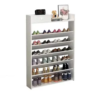 Ev mobilya özelleştirme basit taşınabilir ahşap eğimli plaka tasarımları için ayakkabı raf yatak odası