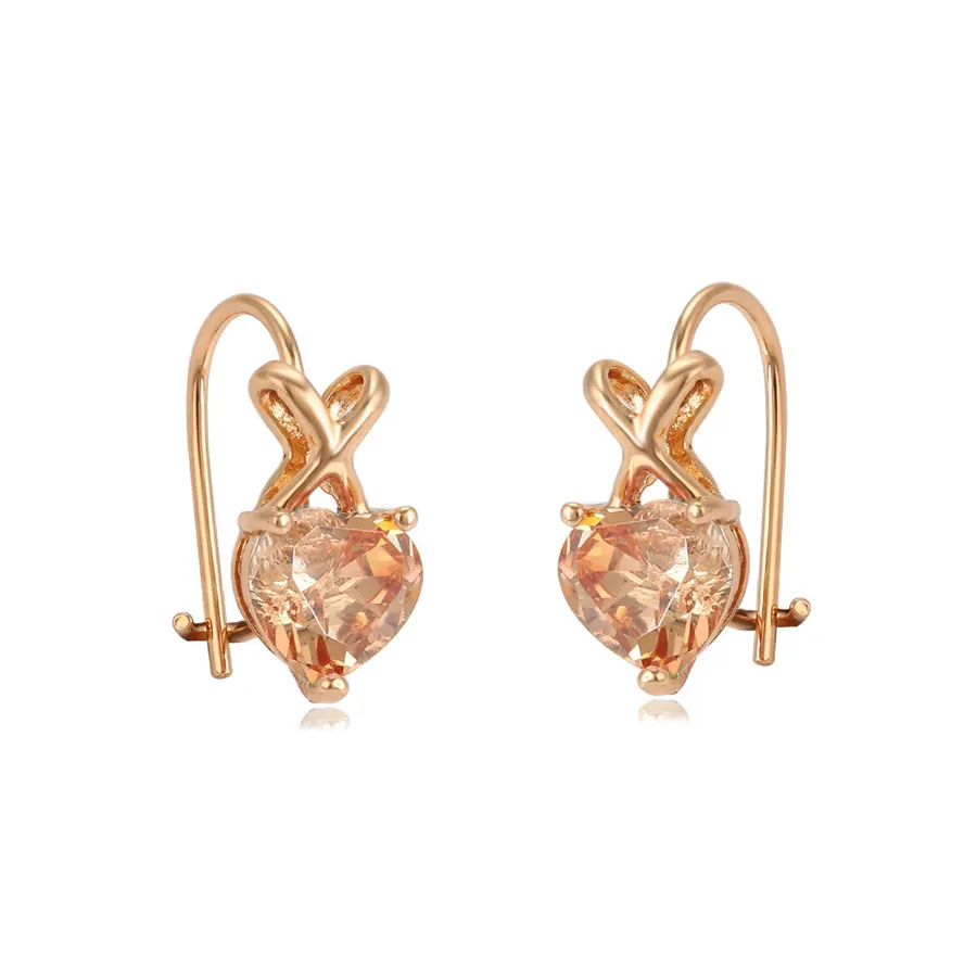 Xuping-pendientes de oro de 18 K con piedra de corazón, pendientes modernos, 95031