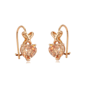 95031 xuping الأزياء قلب حجر 18 K الذهب اللون القرط
