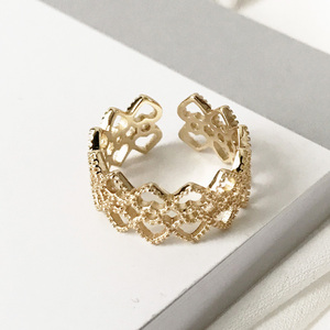 Pianura del merletto oro disegni anello senza pietre - Product Image 1