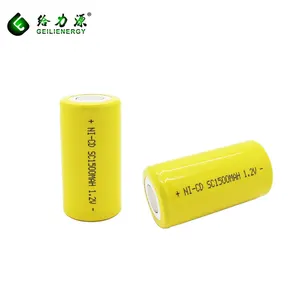 Ni cd sc1800mah 1200mah 1500mah 1.2v 3.6v 4.8v 6v 12v sc pil d boyut c hücreleri