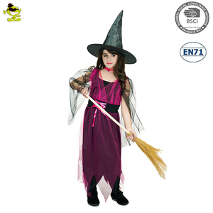 Costumi di <span class=keywords><strong>strega</strong></span> adorabili del <span class=keywords><strong>Costume</strong></span> della <span class=keywords><strong>strega</strong></span> di Cosplay del partito di Halloween all'ingrosso con il cappello <span class=keywords><strong>per</strong></span> le ragazze