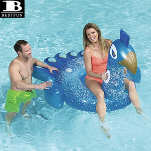 Flotteur de piscine paon gonflable personnalisé en usine, radeau en forme d'animal de style limousine pour jouer à l'eau, grand cavalier et plaisir de piscine de luxe - Product Image 5