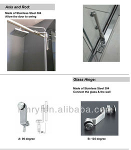 Carré En Acier Inoxydable Charnière <span class=keywords><strong>Porte</strong></span> <span class=keywords><strong>De</strong></span> Bain <span class=keywords><strong>Douche</strong></span> (KK8011) - Product Image 6