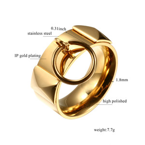 Punk Anillos,<span class=keywords><strong>Espica</strong></span> anillos, Dorado joyas para homres,Regalo para Navidad - Product Image 2