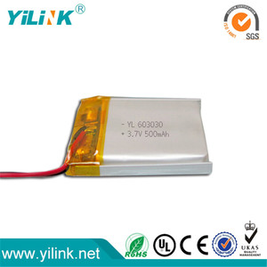 Pequeña batería Lipo <span class=keywords><strong>3</strong></span>.7 v 500 mAh batería de polímero de litio 603030 for Smart devices, altavoz del bluetooth - Product Image 2