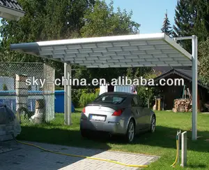 顶级品质耐用铝合金停车场棚与聚碳酸酯屋顶