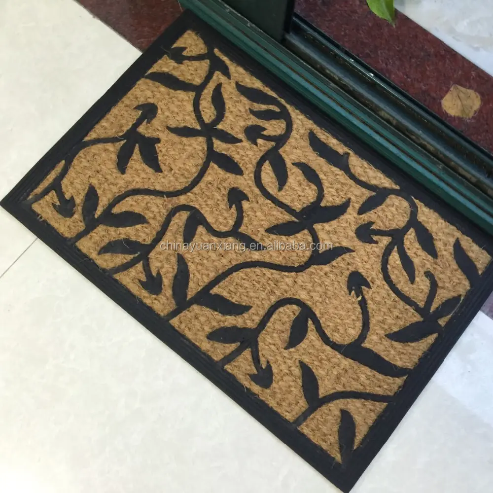 pvc or rubber backed coconut coir rugs