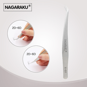 Pinset Lurus & Melengkung untuk Seni Kuku, Pinset Ekstensi Bulu Mata Palsu Baja Tahan Karat, Alat Rias Penjepit - Product Image 6
