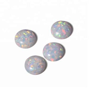 Venta caliente <span class=keywords><strong>verde</strong></span> o rosa suelta piedras preciosas de ópalo cabujón de ópalo sintético - Product Image 4