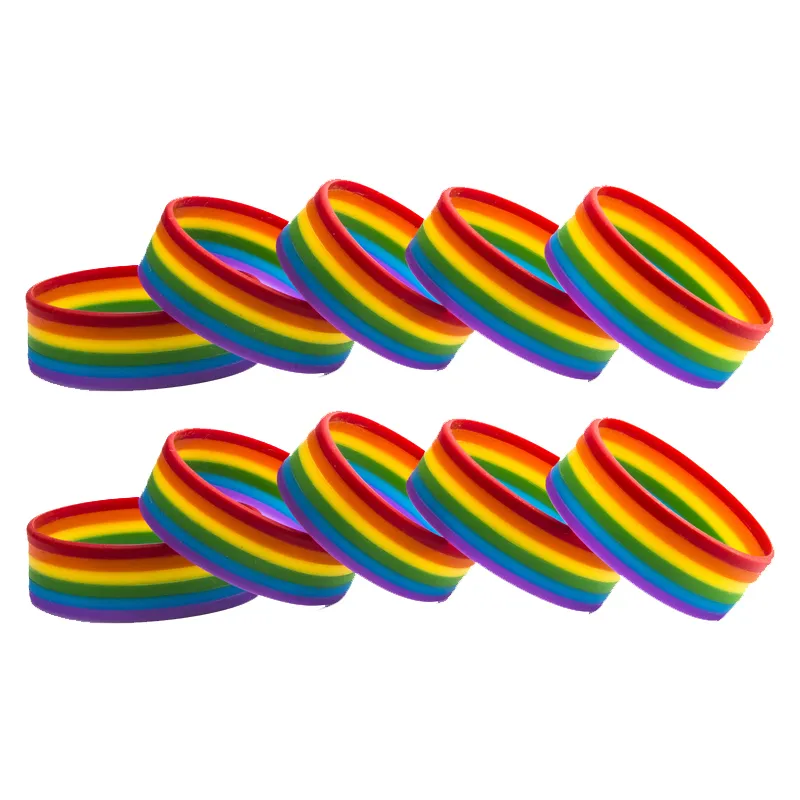 Pulsera deportiva de silicona con bandera de arcoíris, LGBT, personalizada, Orgullo Gay, Asexual, Bisexual