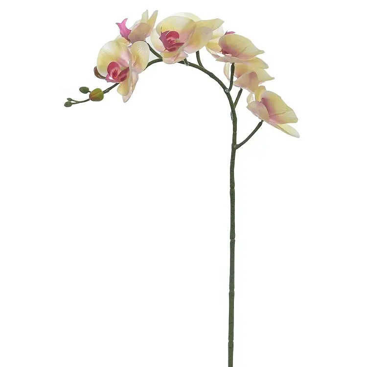 Toque Real 3D de 7 cabezas phalaenopsis artificial de la orquídea flores para DIY acuerdo