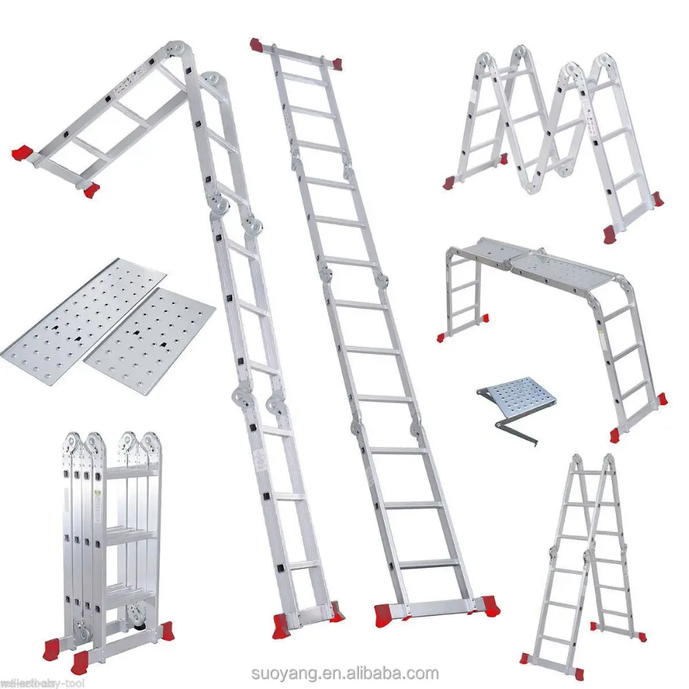 Новый дизайн 2022, компактная алюминиевая ступенчатая лестница с шестью соединениями длиной 12 футов, распродажа
