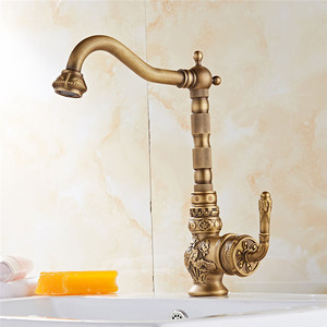 Retro Sink Kitchen Single Handle Single Hole <strong>Faucet</strong> Brass <strong>Bathroom</strong> Hot and Cold <strong>Faucet</strong> XiRi-8818