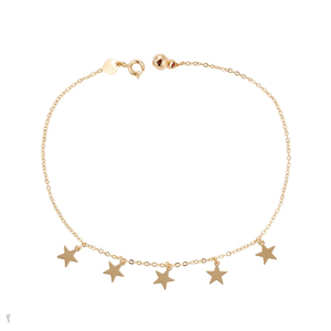 74965卸売格安ファッションジュエリー18kゴールドカラーシンプルデザイン星型アンクレット女性用小さなベル付き