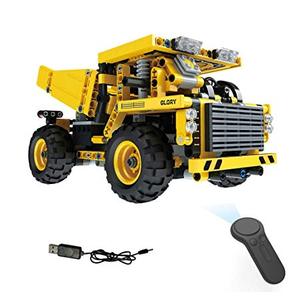 BRICOLAGE Assembler Télécommande Pelle Camion 2.4G RC Brique <span class=keywords><strong>De</strong></span> Construction Camion Jouets Cadeau Camion <span class=keywords><strong>de</strong></span> Construction - Product Image 1