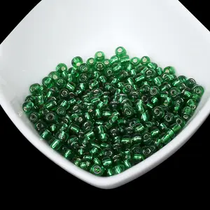 Vente en gros de perles de rocaille en verre tchèque à trou rond doublé d'argent de 2mm 3mm 4mm en vrac perles de verre pour la fabrication de bijoux