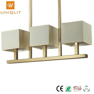 China por mayor Hotel 3 E14 lámpara hierro luz pendiente tela - Product Image 4