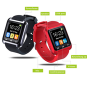 Montre connectée U8, bleu, pour IPhone 8 S4, Note 3, HTC, Android, téléphone IOS, GT08, DZ09