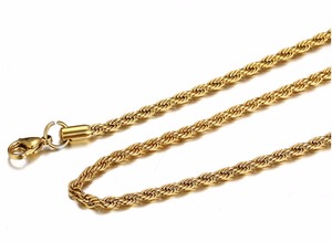 2.5 milímetros de diâmetro preto ouro rosa banhado a Melhor Das Mulheres Dos Homens Colar de Aço Inoxidável Corda Cadeia de Torção - Product Image 6