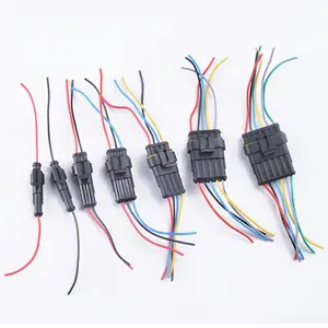 汽车电线连接器 1 P 2 P 3 P 4 5 6 P 防水汽车连接器插头与电线电缆母耦合