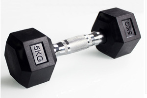 Haltère hexagonal en caoutchouc en acier massif, usine de musculation, vente en gros - Product Image 2