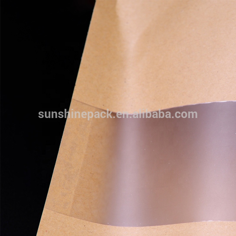 packaging pouches bag kraft paper resealable ziplock heat sealable food storage doypack with degassing valve