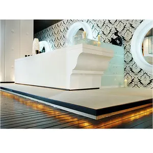 Luxe Elegante Witte Hotel Gesneden Acryl Solid Surface Receptie Teller