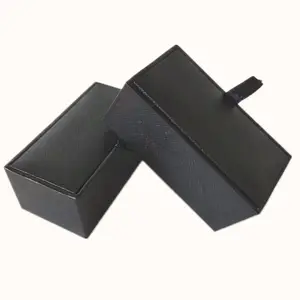 Ticaret güvence özel toptan siyah ucuz plastik kol düğmesi hediye kutusu