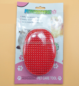 Pet Bath bàn chải với thép không gỉ kim tắm massage Pet Comb với bảo vệ dots - Product Image 3