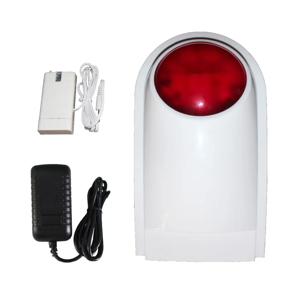 โรงงานราคาไร้สายกลางแจ้งเสียงและไฟไซเรนสำหรับ Home Alarm System 433 MHz