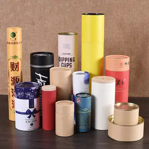 Wanniengdong — tube en papier kraft robuste, emballage de tube en papier personnalisé 100% brossé avec couvercle
