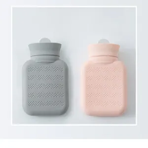 Silicone Rubber Mini Hot Water Bag Bottle With Plush Cover Eco-Friendly Cute Hand Warmer Bag Durable Gift For Girls