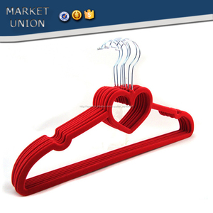 Abs en forma de corazón de terciopelo percha antideslizante flocado percha con polea, Nylon vellosidades, cromado gancho - Product Image 6