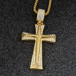 Marlario uomo Hip Hop gioielli strass glassato fuori giesus grande croce ciondolo moissanite croce croce collana moissanite da uomo - Product Image 4