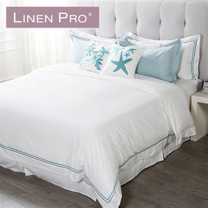 LinenPro 100% Point de Croix En Coton <span class=keywords><strong>Drap</strong></span> De Lit 5 Étoiles Hôtel Ensembles de Literie En Lin - Product Image 2