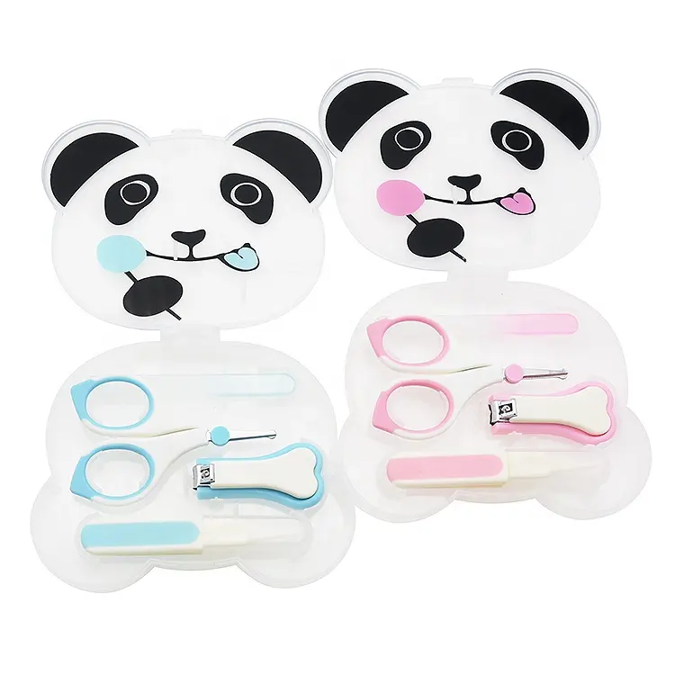 Hot Sale Cute Cartoon Infant Safety Scissors Trimmer Manicure Set Baby Daily Nail Care Grooming Kits
