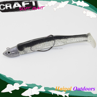 Leurre souple sans hameçon avec tête de jig KITS 7cm 9cm 12cm 15cm 17cm Leurre de pêche Anguille noire du Texas Shad Hameçons anti-corrosion